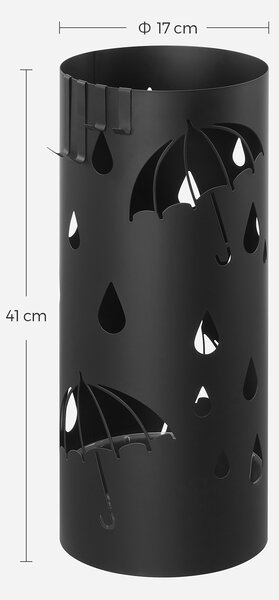 Metalowy stojak na parasole ANABEL, 17x41 cm, czarna SongmicsHome