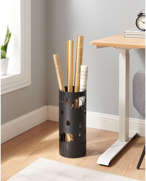 Metalowy stojak na parasole ANABEL, 17x41 cm, czarna SongmicsHome