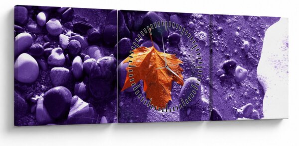 Obraz - Plaża morska (z zegarem) (90x30 cm)