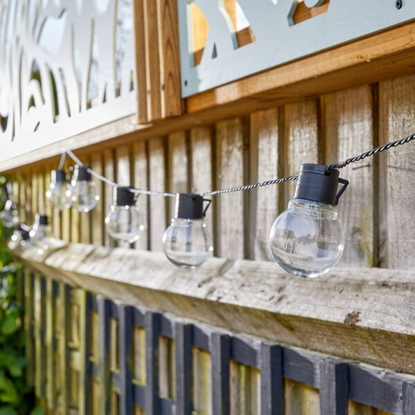 SMART GARDEN Łańcuch świetlny LED zasilany energią słoneczną GloBulb, 40 żarówek, IP44 GloBulb, przezroczysty / transparentny, tworzywo sztuczne