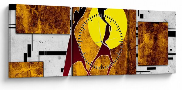 Obraz malarstwa z epoki starożytnej (z zegarem) (90x30 cm)