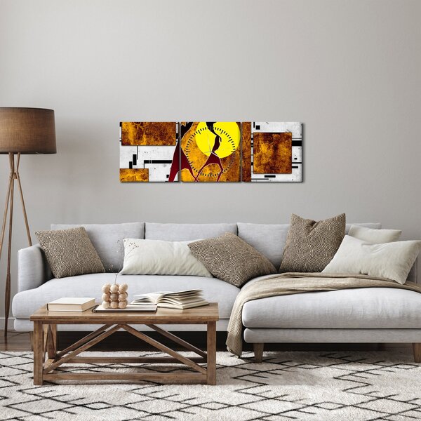 Obraz malarstwa z epoki starożytnej (z zegarem) (90x30 cm)