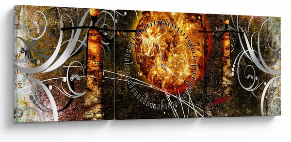 Obraz malarstwa z epoki starożytnej (z zegarem) (90x30 cm)
