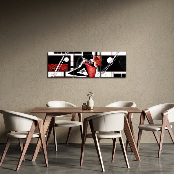 Obraz obrazu starożytnej damy (z zegarem) (90x30 cm)