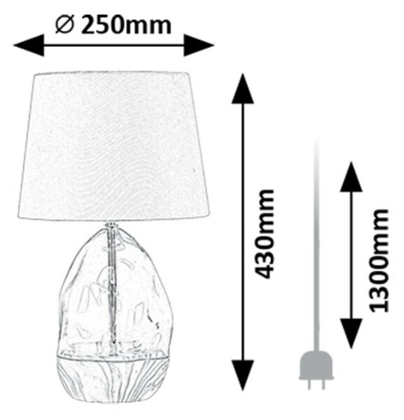 Rabalux 74227 dekoracyjna lampa stołowa Apolonia, biały, E27, 1x max. 40 W, IP20