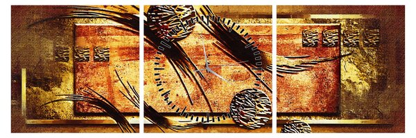 Obraz abstrakcji (z zegarem) (90x30 cm)