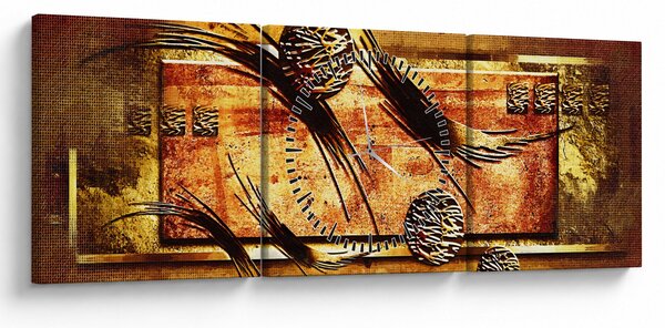 Obraz abstrakcji (z zegarem) (90x30 cm)