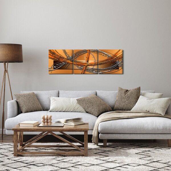 Abstrakcyjny obraz (z zegarem) (90x30 cm)