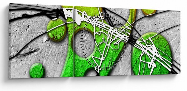 Abstrakcyjny obraz (z zegarem) (90x30 cm)
