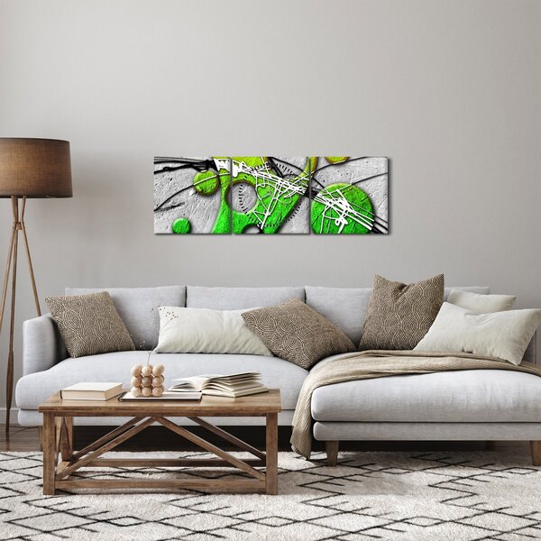 Abstrakcyjny obraz (z zegarem) (90x30 cm)