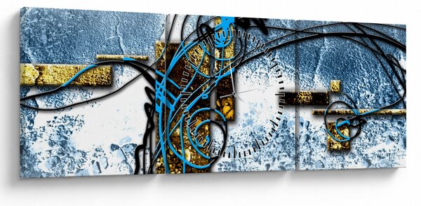 Abstrakcyjny obraz (z zegarem) (90x30 cm)