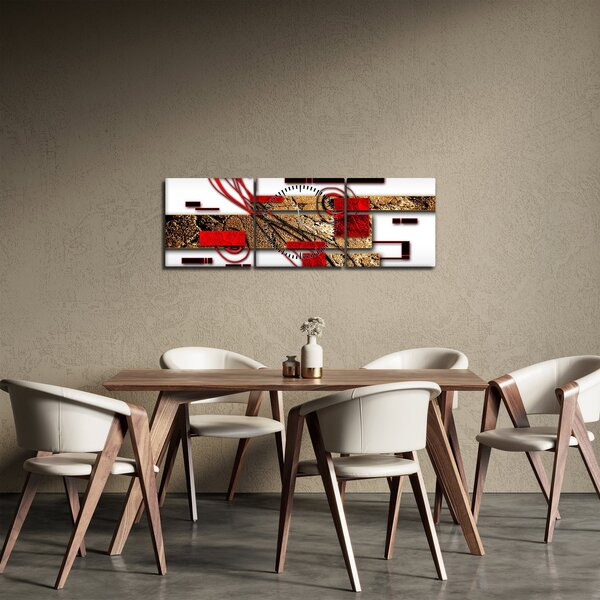 Obraz abstrakcji (z zegarem) (90x30 cm)