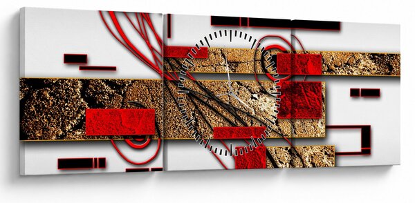 Obraz abstrakcji (z zegarem) (90x30 cm)