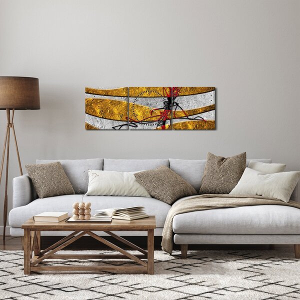 Abstrakcyjny obraz (z zegarem) (90x30 cm)