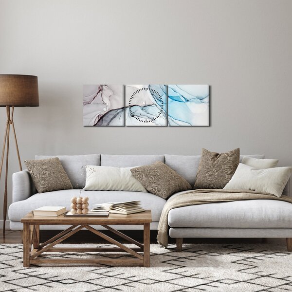 Obraz abstrakcji (z zegarem) (90x30 cm)
