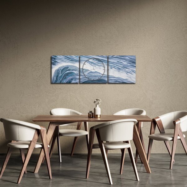 Obraz abstrakcji (z zegarem) (90x30 cm)