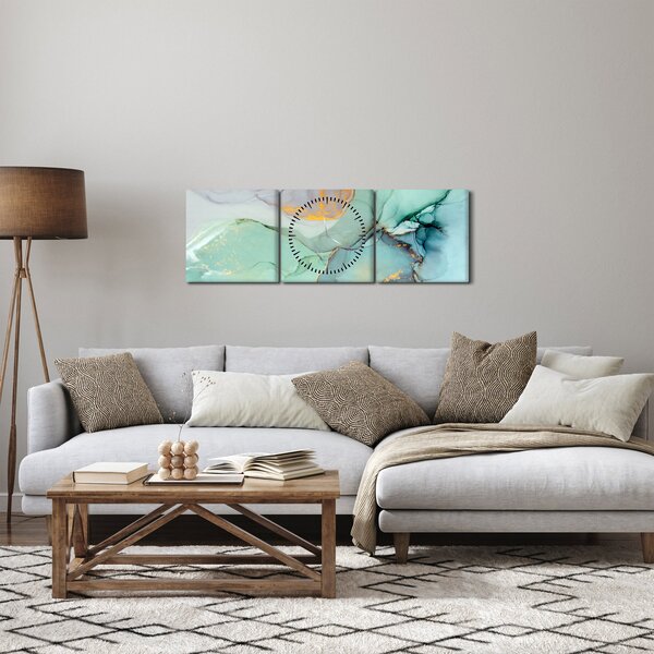 Abstrakcyjny obraz (z zegarem) (90x30 cm)