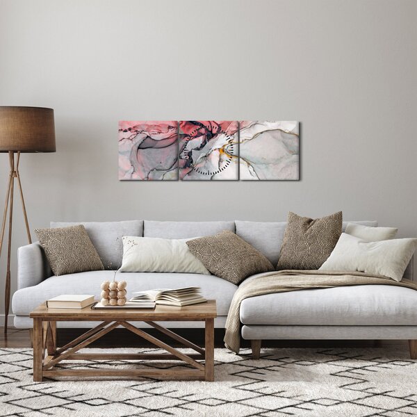 Obraz abstrakcji (z zegarem) (90x30 cm)