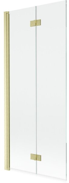 Mexen Mist parawan nawannowy 2-skrzydłowy lewy 80 x 150 cm, transparent, złoty szczotkowany - 8A9-080-002-55-00-L