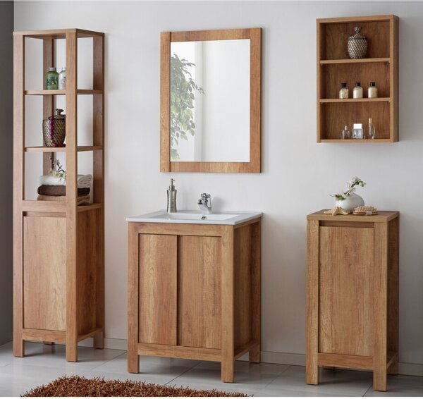 Stojąca szafka pod umywalkę 60 cm Classic Oak (820 -60CM FSC), rustykalna