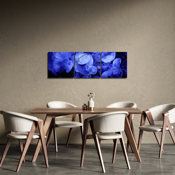 Obraz - Meduzy (z zegarem) (90x30 cm)
