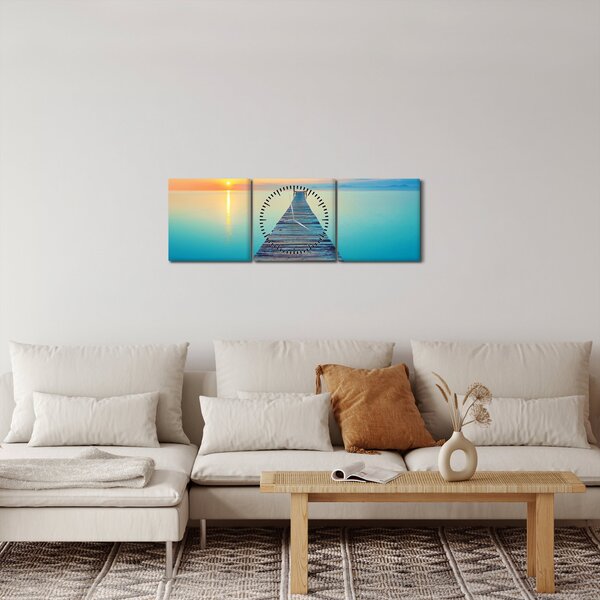 Obraz - Molo do nieskończoności (z zegarem) (90x30 cm)