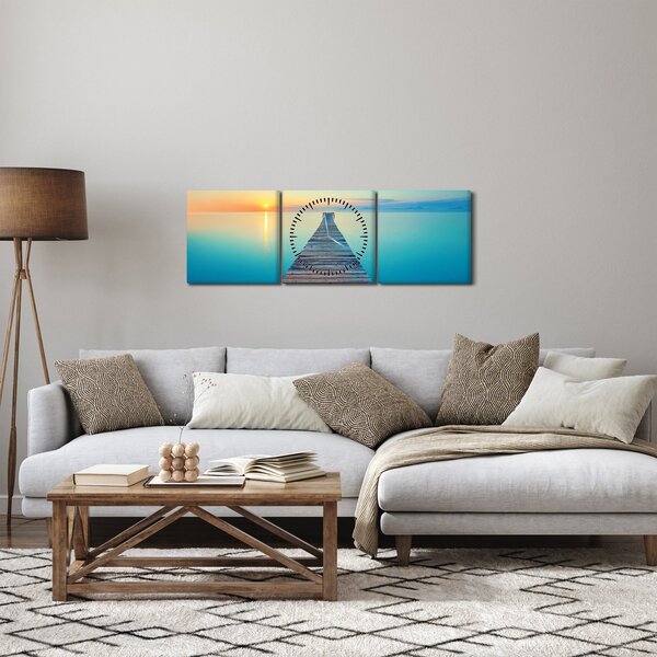 Obraz - Molo do nieskończoności (z zegarem) (90x30 cm)
