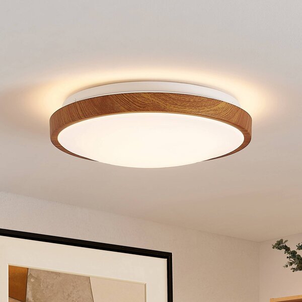 Lampa sufitowa LED Mynte Lindby, jasne drewno, salon / jadalnia, tworzywo sztuczne, nowoczesny