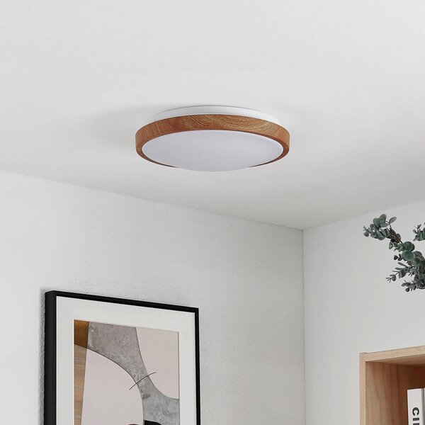 Lampa sufitowa LED Mynte Lindby, jasne drewno, salon / jadalnia, tworzywo sztuczne, nowoczesny