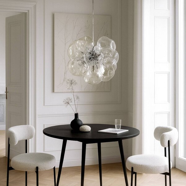 Lampa wisząca szklana Diborah Lucande, możliwość ściemniania, przezroczysty / transparentny, salon / jadalnia, szkło, design