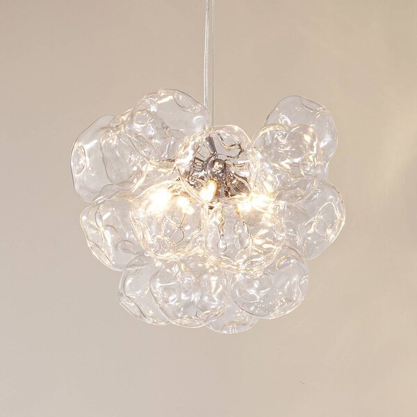 Lampa wisząca szklana Diborah Lucande, możliwość ściemniania, przezroczysty / transparentny, salon / jadalnia, szkło, design