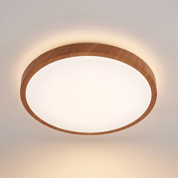 Lampa sufitowa LED Mynte Lindby, jasne drewno, salon / jadalnia, tworzywo sztuczne, nowoczesny