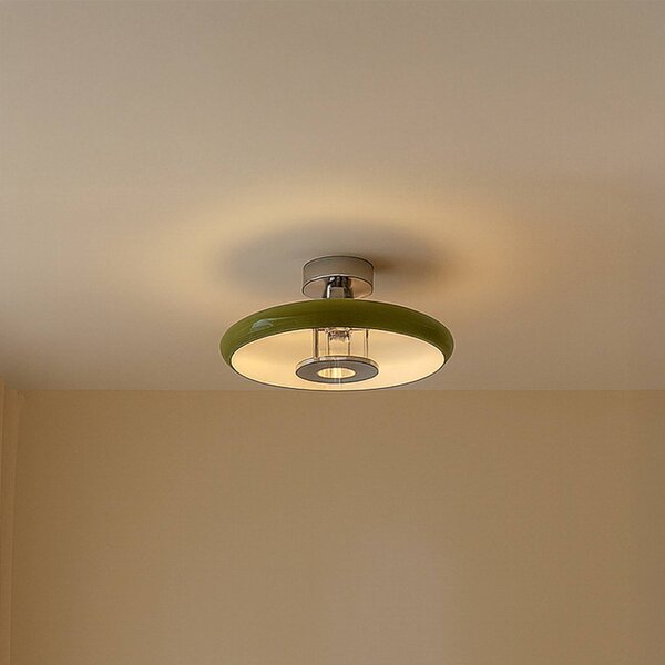 Lampa sufitowa Branford Lindby, możliwość ściemniania, zielony, salon / jadalnia, metal, vintage