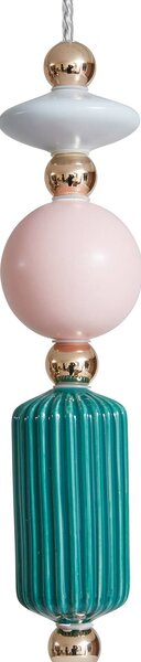 Lampa wisząca szklana Ysoria Lindby, możliwość ściemniania, multikolor, salon / jadalnia, ceramika, design