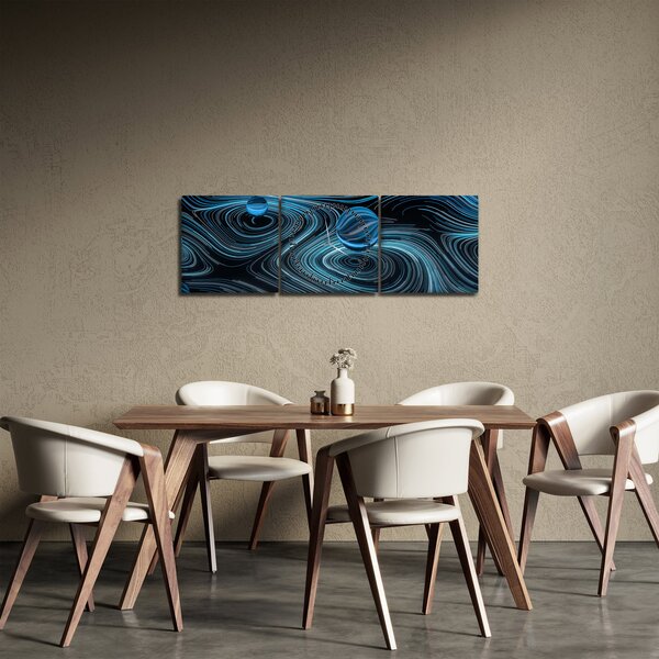 Abstrakcyjny obraz (z zegarem) (90x30 cm)