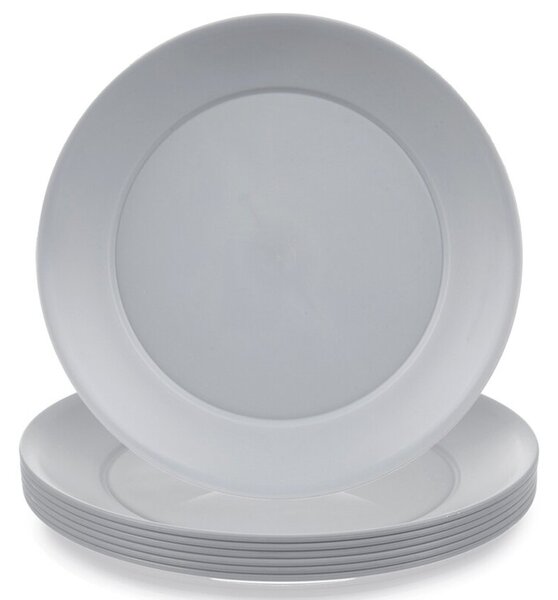 Talerze deserowe plastikowe szare SANDY 20,5 cm 6 szt