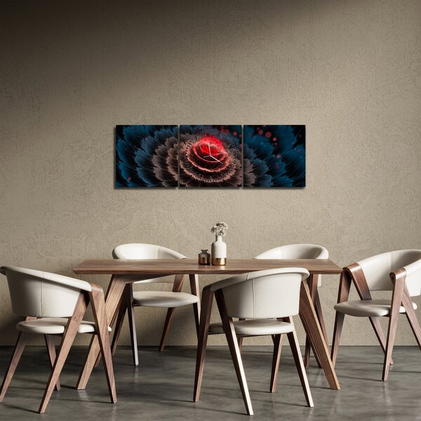 Obraz abstrakcji (z zegarem) (90x30 cm)