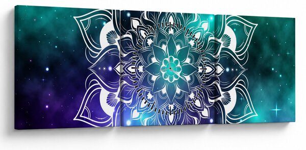 Obraz abstrakcji (z zegarem) (90x30 cm)