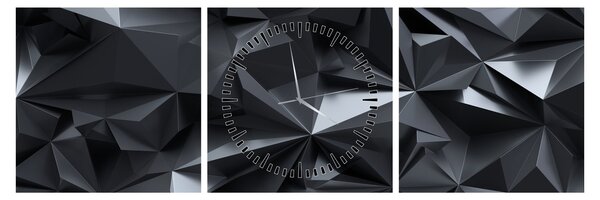 Obraz - Abstrakcja geometryczna (z zegarem) (90x30 cm)