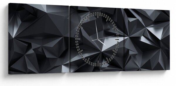 Obraz - Abstrakcja geometryczna (z zegarem) (90x30 cm)