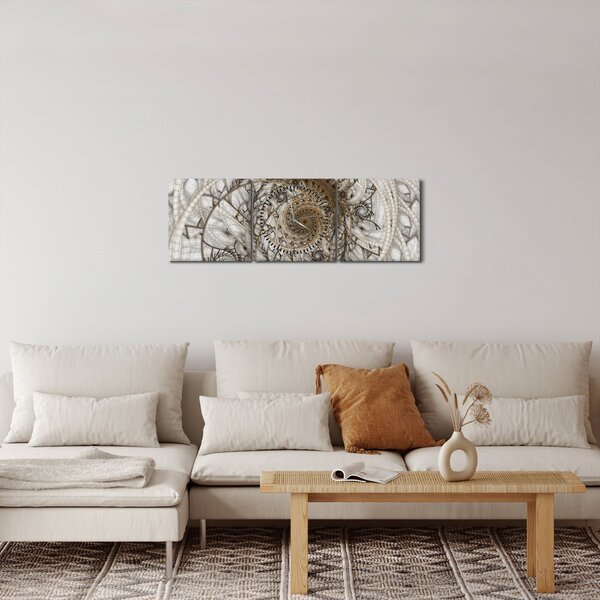 Obraz ozdobnej sztuki (z zegarem) (90x30 cm)
