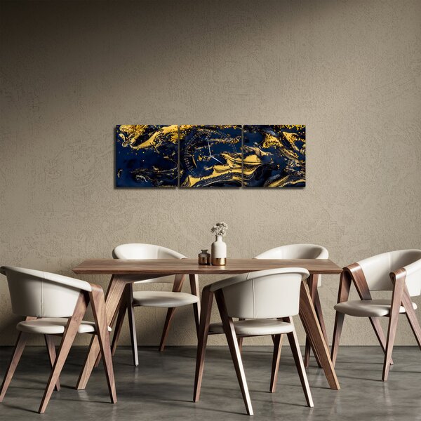 Obraz abstrakcji (z zegarem) (90x30 cm)