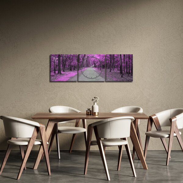 Obraz - Ścieżka przez park (z zegarem) (90x30 cm)