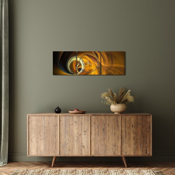 Obraz - Abstrakcja w ruchu (z zegarem) (90x30 cm)