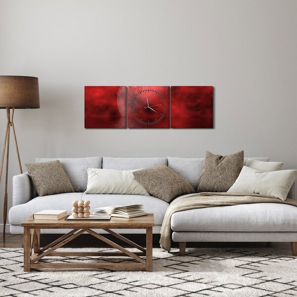 Obraz - Księżyc na powierzchni (z zegarem) (90x30 cm)