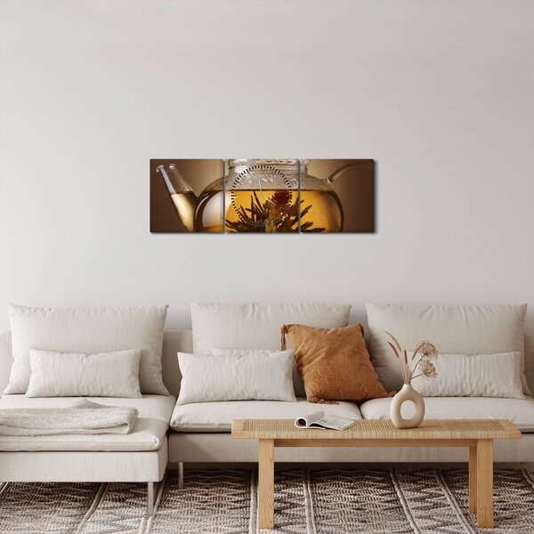 Obraz - Herbata o piątej (z zegarem) (90x30 cm)