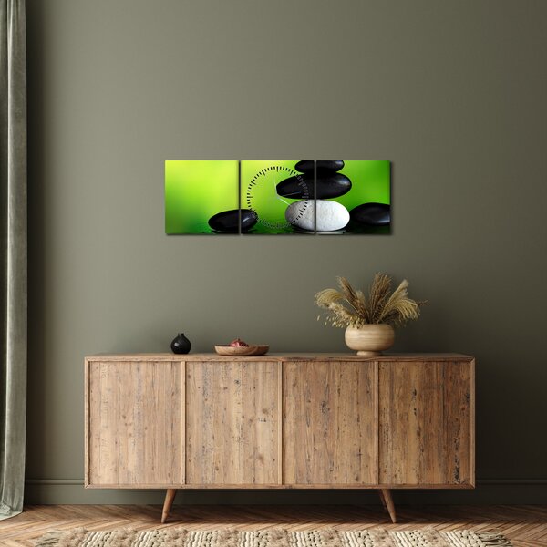Obraz - Kamienie do relaksu (z zegarem) (90x30 cm)