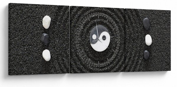 Obraz - Yin i Yang (z zegarem) (90x30 cm)
