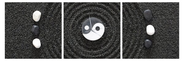 Obraz - Yin i Yang (z zegarem) (90x30 cm)