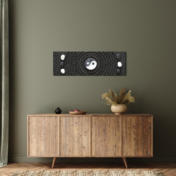 Obraz - Yin i Yang (z zegarem) (90x30 cm)